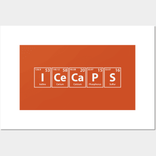 Icecaps (I-Ce-Ca-P-S) Periodic Elements Spelling Posters and Art